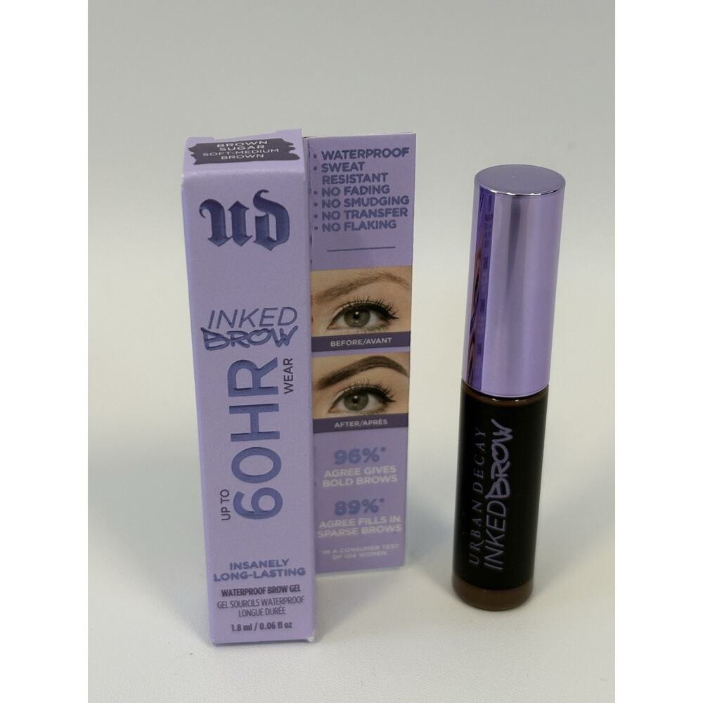Urban Decay Inked Brow Gel Brown Sugar 60 Hour .06 fl oz Full Size Waterproof